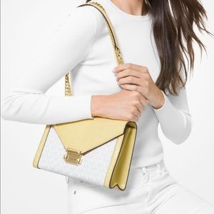 Michael Kors Whitney Embossed Leather Logo Bag